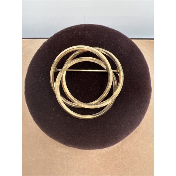 Van Dell Vintage 1/20 12k GF Intertwined Infinity Rings Brooch Pin - Picture 3 of 9